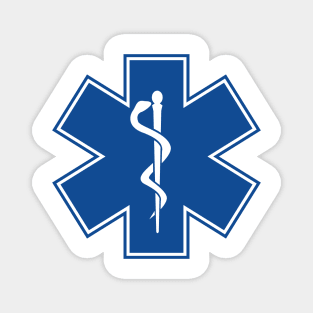 Star of Life EMT EMS Health Care Rod of Asclepius Blue Medical Symbol Magnet