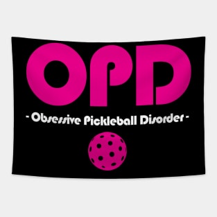 OPD - Obsessive Pickleball Disorder - dark background Tapestry