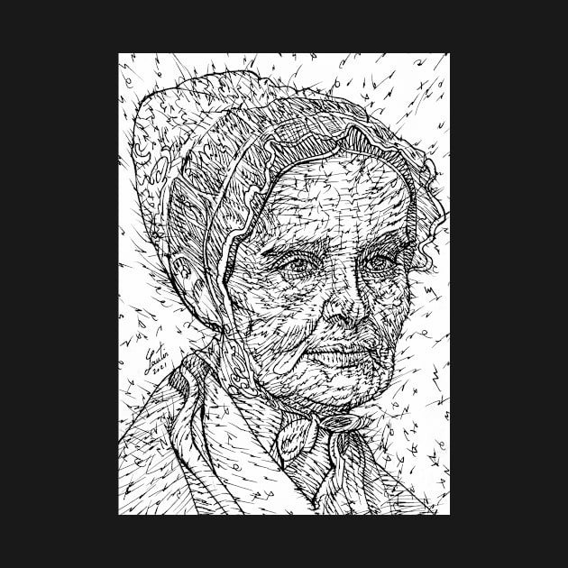 LUCRETIA MOTT ink portrait by lautir