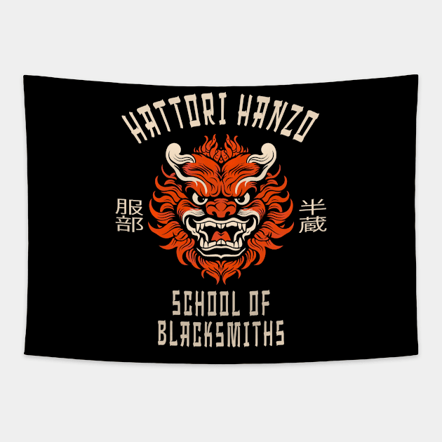 School Of Blacksmiths - Hattori Hanzo Tapestry by Tshirt Samurai