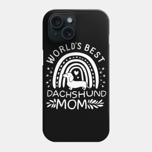 World's Best Dachshund Mom Rainbow Heart Love Phone Case