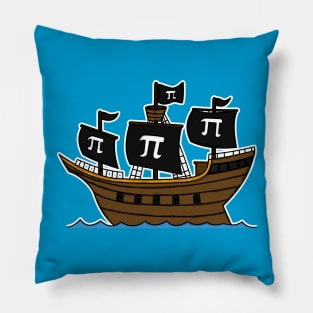 Happy Pi Day Pirate Ship Funny Mathematician Pillow