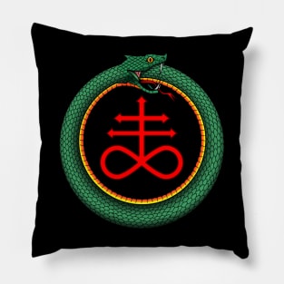 Ouroboros with cross Pillow