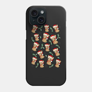 Christmas deers in santa hats Phone Case