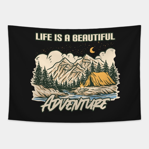 Life Is a Beautiful Adventure Tapestry by Photomisak72