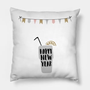 Happy New Year Party Banner Pillow