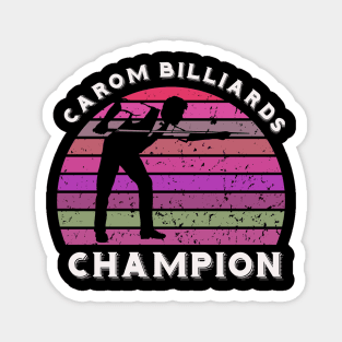 Carom billiards champion - retro sunset Magnet