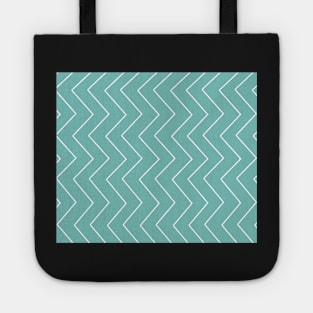 Abstract zigzag - green and white. Tote