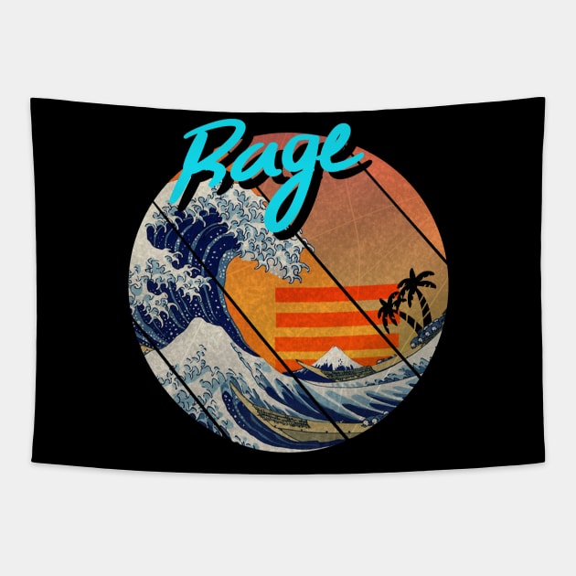 The Great Wave Retro - Rage Tapestry by A Comic Wizard