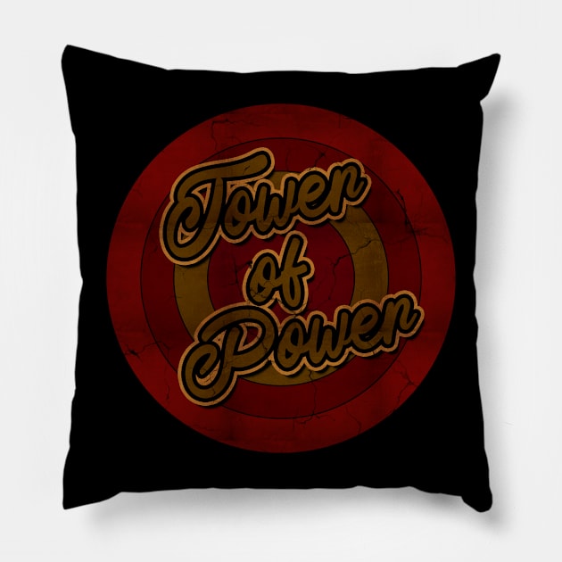 Circle Retro Tower Of Power Pillow by Electric Tone