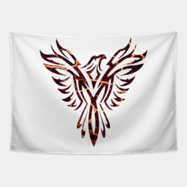 Lava Fire & Flames Phoenix Mythical Bird Rising Born Again Tapestry by twizzler3b