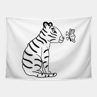 Tiger and butterfly Tapestry