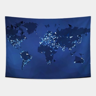 The World (Simplified, Night) Tapestry