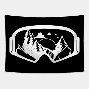 Funny Skiing Skier and Apres Ski Googles Holiday Design Tapestry