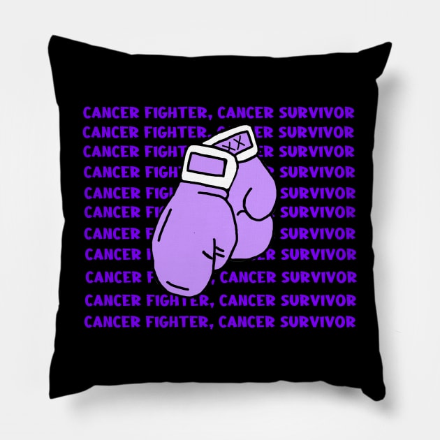 Purple Cancer Fighter, Cancer Survivor Pillow by imphavok