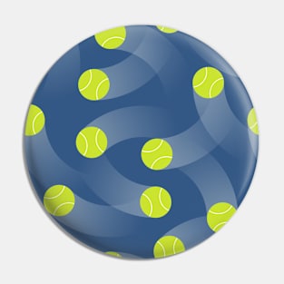 Green tennis balls over blue background Pin