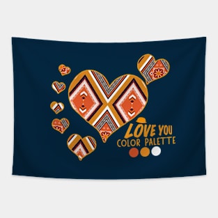 Love Flower Geometric Orange Colorful #4 Tapestry