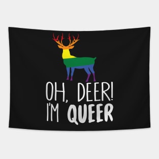 Oh Deer I'm Queer Tapestry