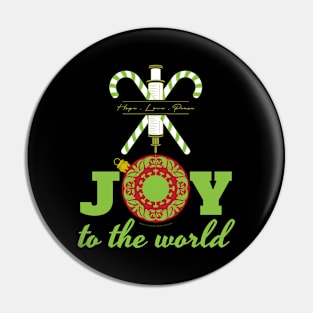 Joy to the world. Green. Pin