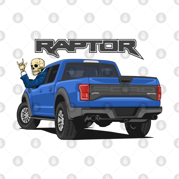 Truck ranger raptor f150 4x4 hand skull metal blue by creative.z