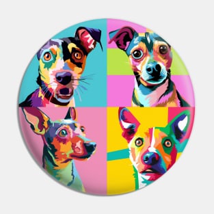 Rat Terrier Pop Art - Dog Lover Gifts Pin