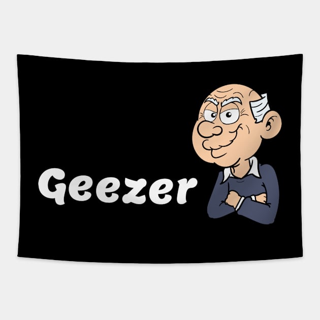 Geezer in a sweater Tapestry by Comic Dzyns