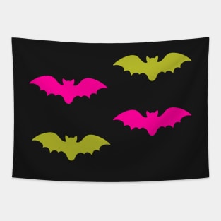 Bats Tile (Green and Pink) Tapestry