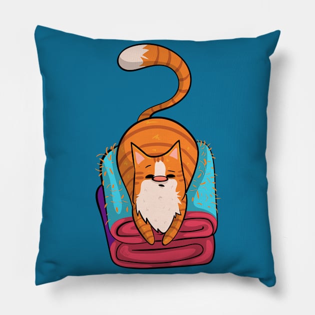 Ginger Cat Fur Shedder Pillow by KPrimeArt