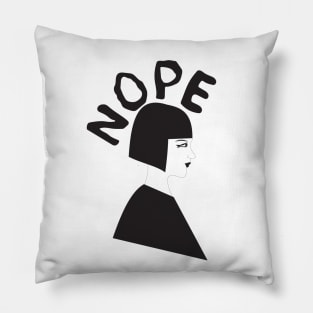 NOPE! Girl boss Feminist Silhouette Print Pillow