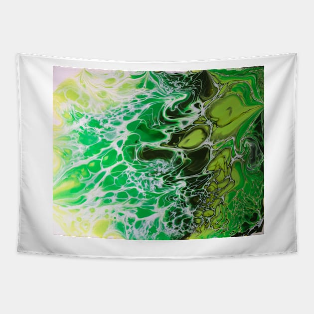 Green waves Tapestry by PolSmart