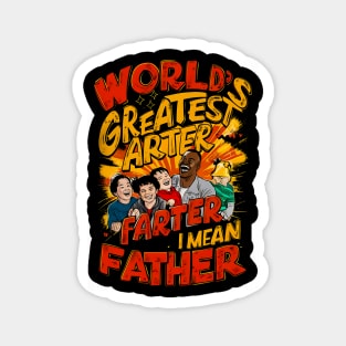 Worlds Best Farter I Mean Father Funny Fathers Day dog Dad Magnet