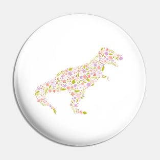 Floral Dinosaur in Pink + Purple Pin