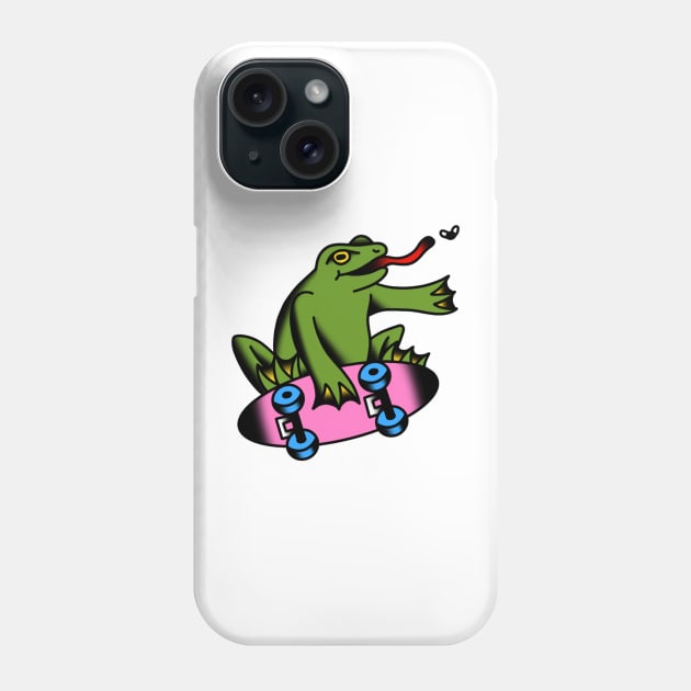 Skateboarding Frog Phone Case by drawingsbydarcy