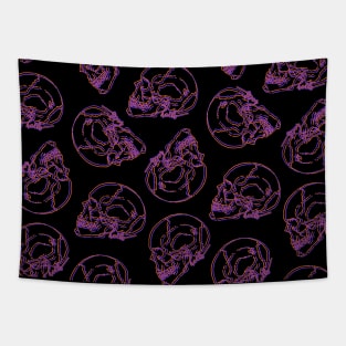 Neon Skulls Pattern Tapestry