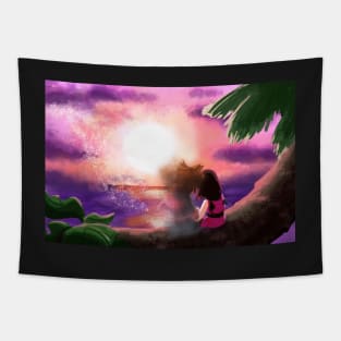 sokai sunset Tapestry