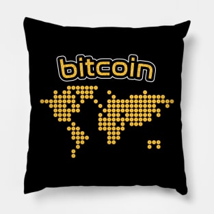 The Global Movement: Bitcoin World Map Pillow