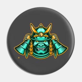 Cool Angry Samurai Warrior Helmet Pin