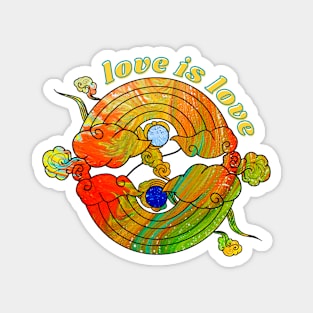 Love is Love Rainbows - Neon Gems Magnet