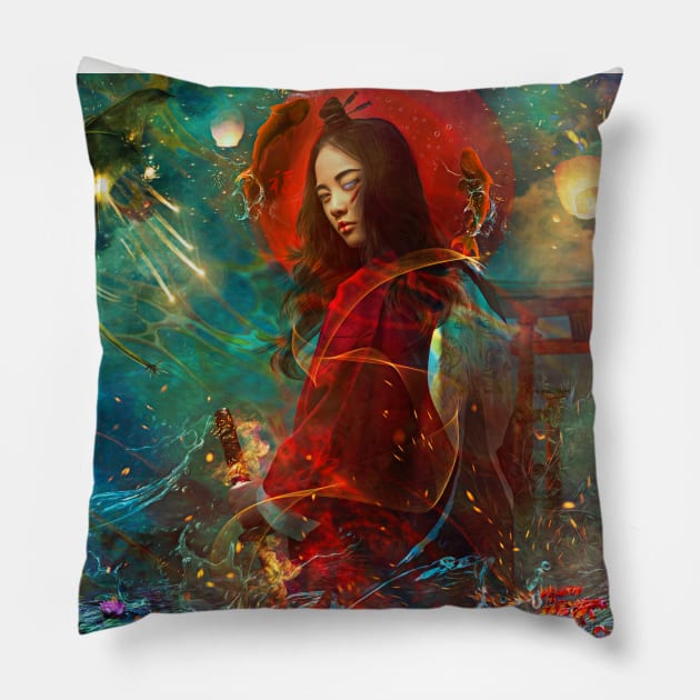 Himiko Pillow by Phatpuppy Art