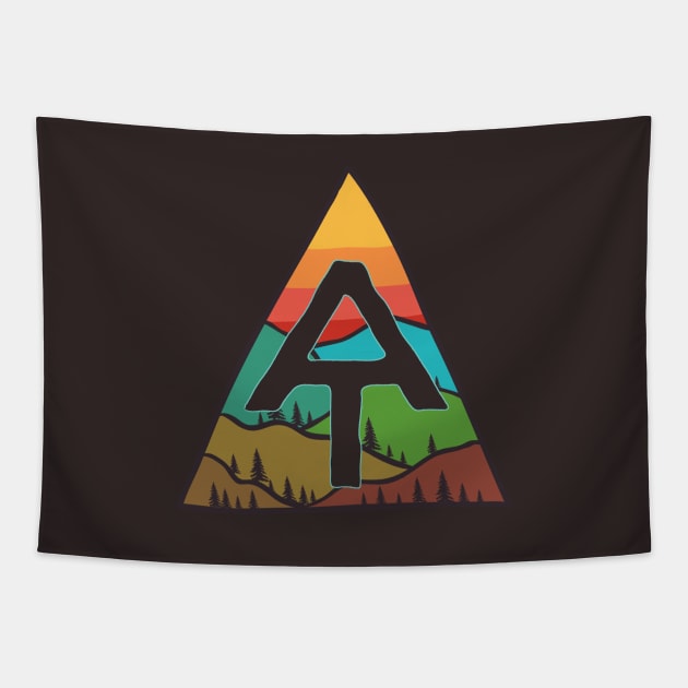 Appalachian Trail Vintage Mountains With Sunset Art Tapestry by USProudness