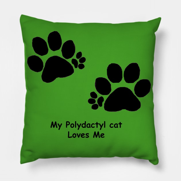 Polydactyl Paw Prints Pillow by BKMuir