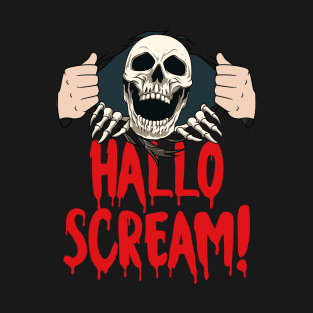 Scary Halloween Skeleton Skull Head Horror Trick Or Treat T-Shirt