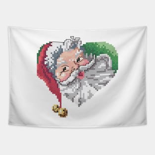 Santa Claus Heart Portrait Tapestry