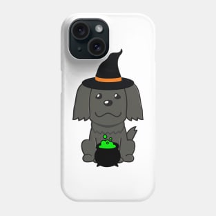 Cute black dog is a witch Phone Case