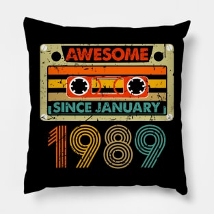 Awesome Since January 1989 35 Years Old 35th Birthday Pillow