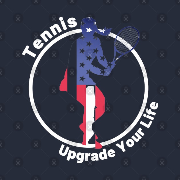 US Open Tennis USA Flag Silhouette by TopTennisMerch