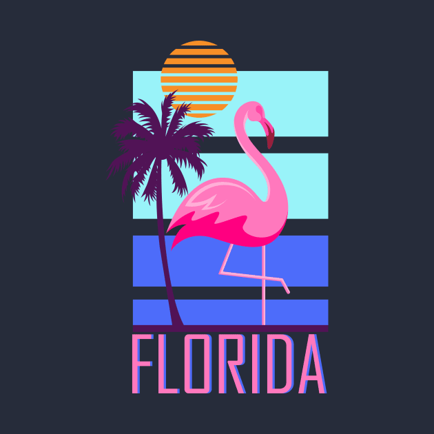 Florida Flamingo Retro by Brobocop