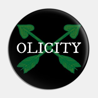 Olicity - Crossing Green Heart Arrows Pin