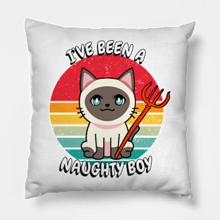 Cute siamese Cat is a naughty boy Pillow