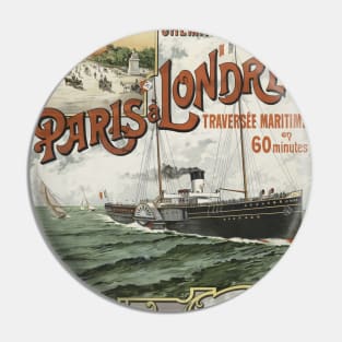 Paris to London Vintage Poster 1890 Pin